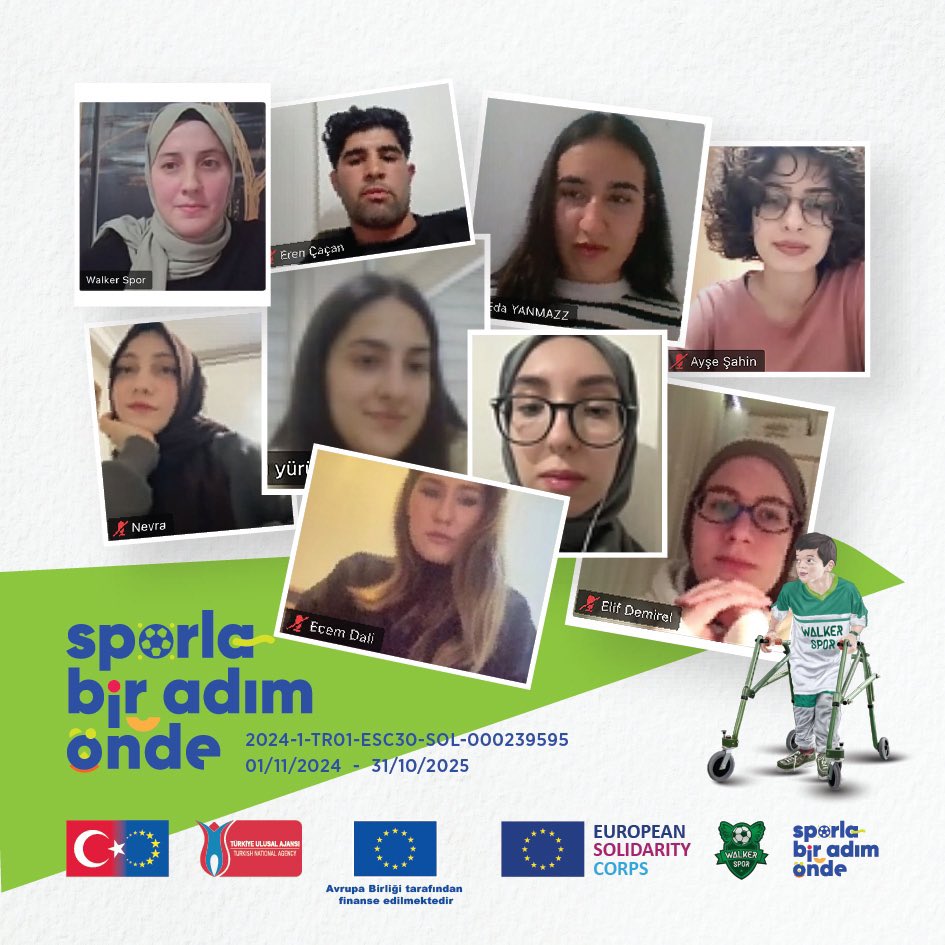 Avrupa Birliği tarafından fonlanan ve  Türkiye Ulusal Ajansı  tarafından desteklenen  2024-1-TR01-ESC30-SOL-000239595 sözleşme nolu,
"Sporla Bir Adım Önde" ESC30 Projemizin, proje ekibinin ve katılımcıların tanışması için online bir toplantı düzenledik. Takipte kalın