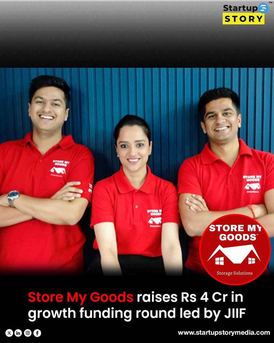 Noida-based storage solutions startup Store My Goods  has announced that it has raised ₹4 crore

Read more at: startupstorymedia.com/insights-store…

#funding #investment #startupnews #startupstory