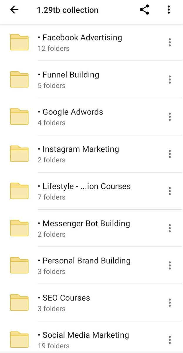 ❤️1.3 TB (1250 GB+) PAID COURSES FOR FREE❤️

✅Affiliate Marketing
✅Amazon FBA
✅Audio Books
✅Copy writing Skills
✅Crypto Currency
✅Dropshipping
✅E-COMMERCE
✅Ebooksdvertising
✅Funnel Building
✅Google Adword
✅Instagram MARKETING
✅Email Marketing
✅Facebook MARKETING