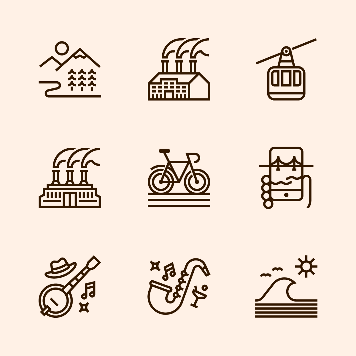 timboelaars's tweet photo. ✨🗄️✨ From the archives... A personal favorite: a series of icons created for Men's Journal back in 2015, to support a story called 'Perfect Cities' – Art direction by Kim Gray https://t.co/tujVfxw3jH