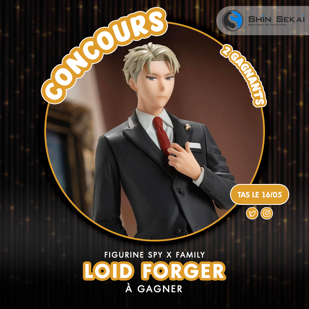 ✨🎁Concours!!🎁✨
On vous fait gagner cette belle figurine Spy x Family de Loid Forger, alias Twilight, sur son 31 🔥

Pour participer :
👉Follow <a href="/shinsekaifr/">Shin Sekai</a>
👉RT ce post

📆TAS le 16 mai
1 gagnant Twitter / 1 gagnant Instagram

#spyxfamily