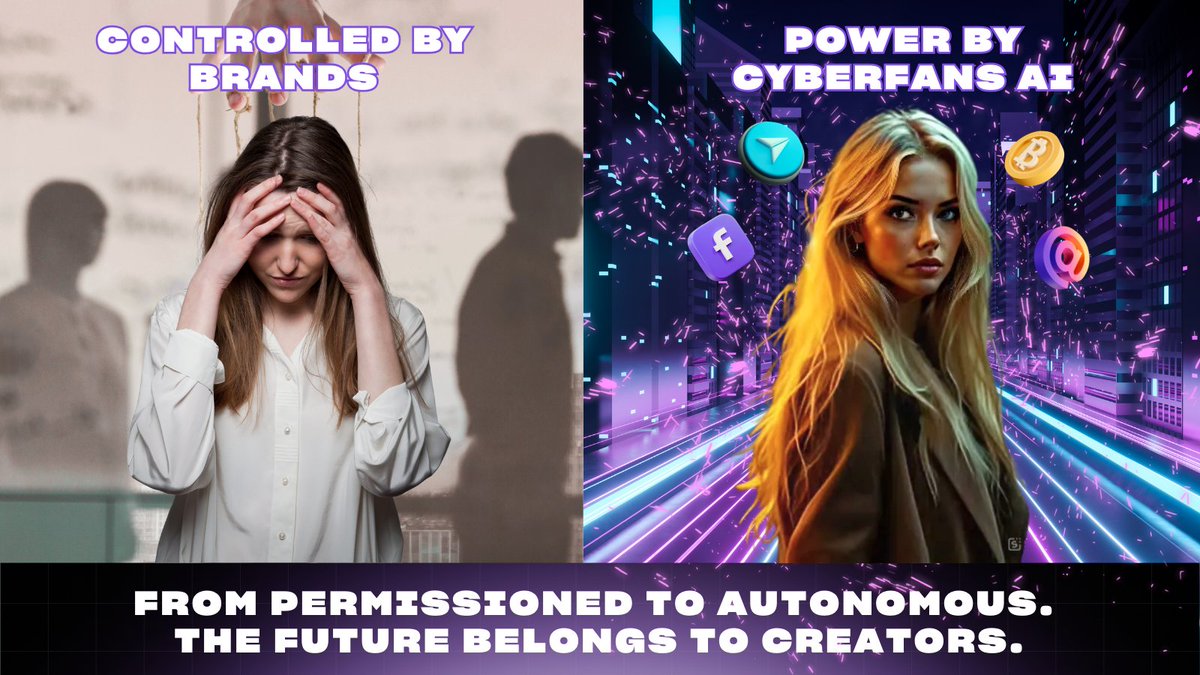 CyberFansAI's tweet image. “The moment we realized we wanted to free creators from brands controlling their income…”
was the moment CyberFans AI was born. 🤖

AI influencers don’t ask for permission — they create, earn, and grow on their own terms.

The future is autonomous. 🌐