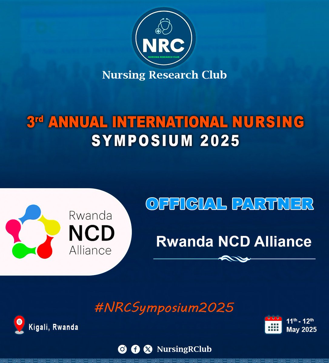 عيسى UWIMBABAZI (@uwimbabazi_i) on Twitter photo Thank you <a href="/RwandaNCDA/">Rwanda NCD Alliance</a> for your valued partnership with <a href="/NursingRClub/">Nursing Research Club (NRC)</a>. Your commitment to tackling NCDs through, research & community engagement inspires our shared mission. Together we’re building healthier futures!
#NRCSymposium2025 #YouthInResearch #ViveNursingProfession Thank you <a href="/RwandaNCDA/">Rwanda NCD Alliance</a> for your valued partnership with <a href="/NursingRClub/">Nursing Research Club (NRC)</a>. Your commitment to tackling NCDs through, research & community engagement inspires our shared mission. Together we’re building healthier futures!
#NRCSymposium2025 #YouthInResearch #ViveNursingProfession