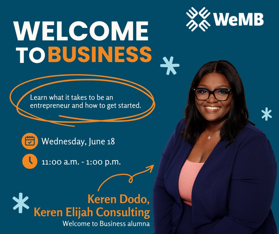 Join us on June 18 at 11:00 a.m. for our next Welcome to Business Digital Seminar.

If you're in the early stages of entrepreneurship or curious about exploring your options, this 2-hour session is the perfect place to start!

Register: ow.ly/ulwa50VLYte