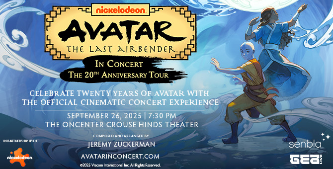 AVATAR: The Last Airbender In Concert, The 20th Anniversary Tour coming to Syracuse, NY September 26th. Ticketmaster.com
