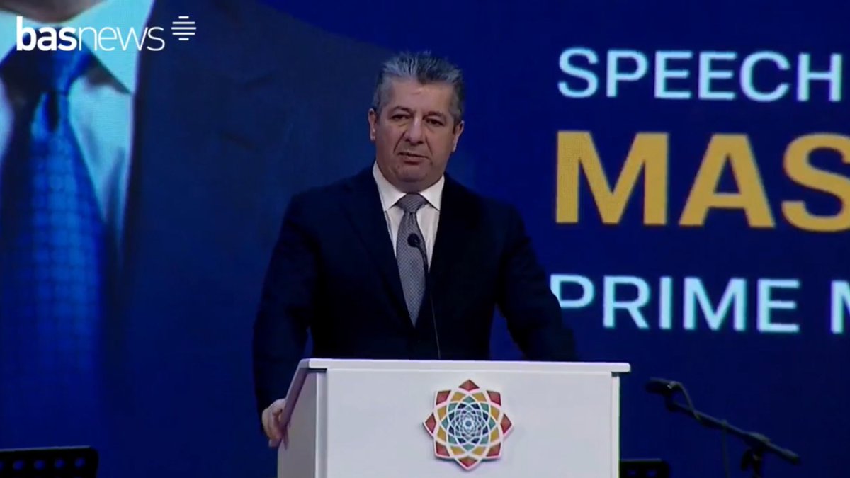 EnglishBasNews's tweet image. PM @masrourbarzani gives a speech at the third #METEX fair in Erbil, saying, “Improving the tourism sector is one of the government’s strategic policies.”

#BasNews #Kurds