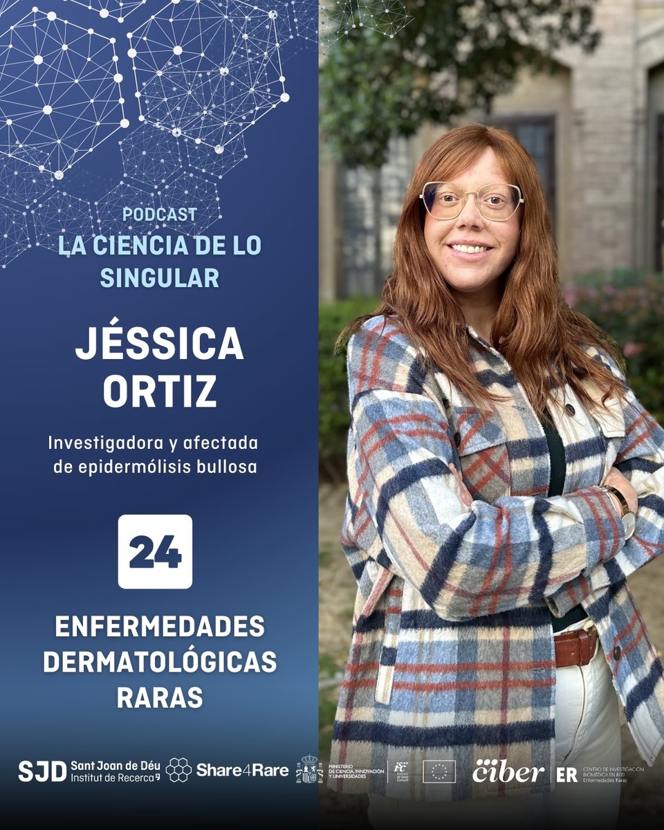 <a href="/CIBER_ISCIII/">CIBER ISCIII</a> <a href="/uc3m/">UC3M</a> <a href="/IRSJD_info/">Institut de Recerca Sant Joan de Déu</a> <a href="/NoInvisibles/">RarasNoInvisibles</a> <a href="/FEDER_ONG/">FEDER | Enfermedades Raras</a> <a href="/amcmesp/">M-CM España</a> <a href="/pieldemariposa/">Piel de Mariposa</a> <a href="/vascern/">VASCERN</a> <a href="/dermah12o/">Dermatología Hospital 12 Octubre</a> <a href="/aedv_es/">Academia Española de Dermatología y Venereología</a> <a href="/SJDbarcelona_es/">Hospital Sant Joan de Déu Barcelona ES</a> <a href="/CIEMAT_OPI/">CIEMAT</a> @CIBERER <a href="/Hospital_FJD/">Fundación Jiménez Díaz</a> 👨‍👩‍👧 También escuchamos a Àngels Puigvert, presidenta de <a href="/amcmesp/">M-CM España</a> y madre de Queralt, una niña con una malformación vascular, y de Jéssica Ortiz, científica de profesión que convive con la epidermólisis bullosa o #pieldemariposa 🦋