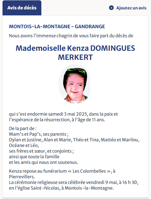 <a href="/KaiKenza/">𝕂𝕒𝕚&𝕂𝕖𝕟𝕫𝕒</a> je présente à toute la smala Domingues Merkert mes plus sincères condoléances.
je t'aime mon poto