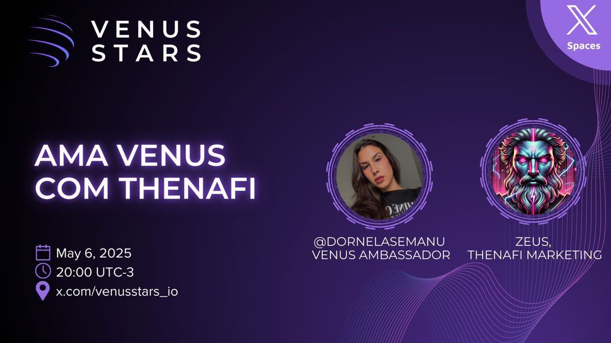 Stoked to share more about <a href="/ThenaFi_/">THENA</a> with the <a href="/VenusProtocol/">Venus Protocol</a> Brazilian community.

Animado para participar do X Space em português e contar mais sobre a THENA para a comunidade brasileira da Venus!

🗓️ 06/05/2025
⏰ 20:00 UTC-3 / 23:00 UTC
📍 x.com/i/spaces/1zqKV…

Não perca!