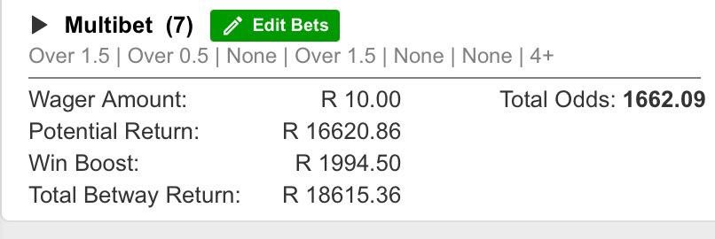 Mixed market 

Code: BW1B1F9D
Kick off: 13:00

🔞+|T&amp;C,s apply