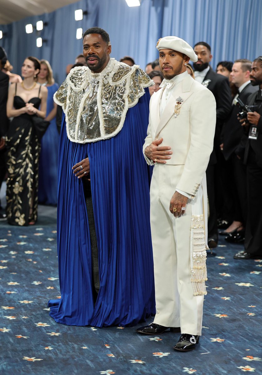 W_O_N_D_A_A's tweet image. Category: Men at the Met Gala. Damson Idris, Asap Rocky, Colman, Lewis Hamilton, Pusha T, Bad Bunny. 

#MetGala #MetGala2025