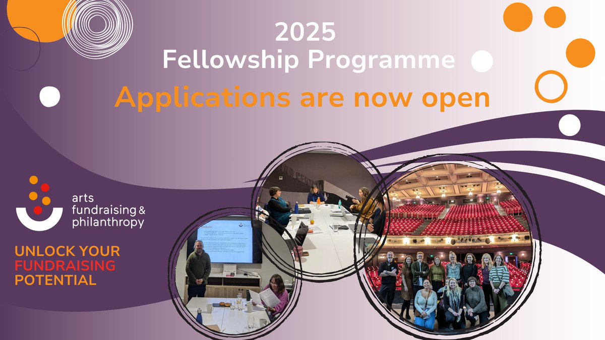 Arts Fundraising & Philanthropy (@artsfundraising) on Twitter photo Applications are open for our 2025 Senior Fundraising Fellowship!
Join 10 fundraisers in a year-long programme of mentorship, in-person residentials, webinars & industry Q&As. Plus, earn a post-grad certificate from <a href="/UniversityLeeds/">University of Leeds</a>.
Apply by June 9th: artsfundraising.org.uk/fellowships/ Applications are open for our 2025 Senior Fundraising Fellowship!
Join 10 fundraisers in a year-long programme of mentorship, in-person residentials, webinars & industry Q&As. Plus, earn a post-grad certificate from <a href="/UniversityLeeds/">University of Leeds</a>.
Apply by June 9th: artsfundraising.org.uk/fellowships/