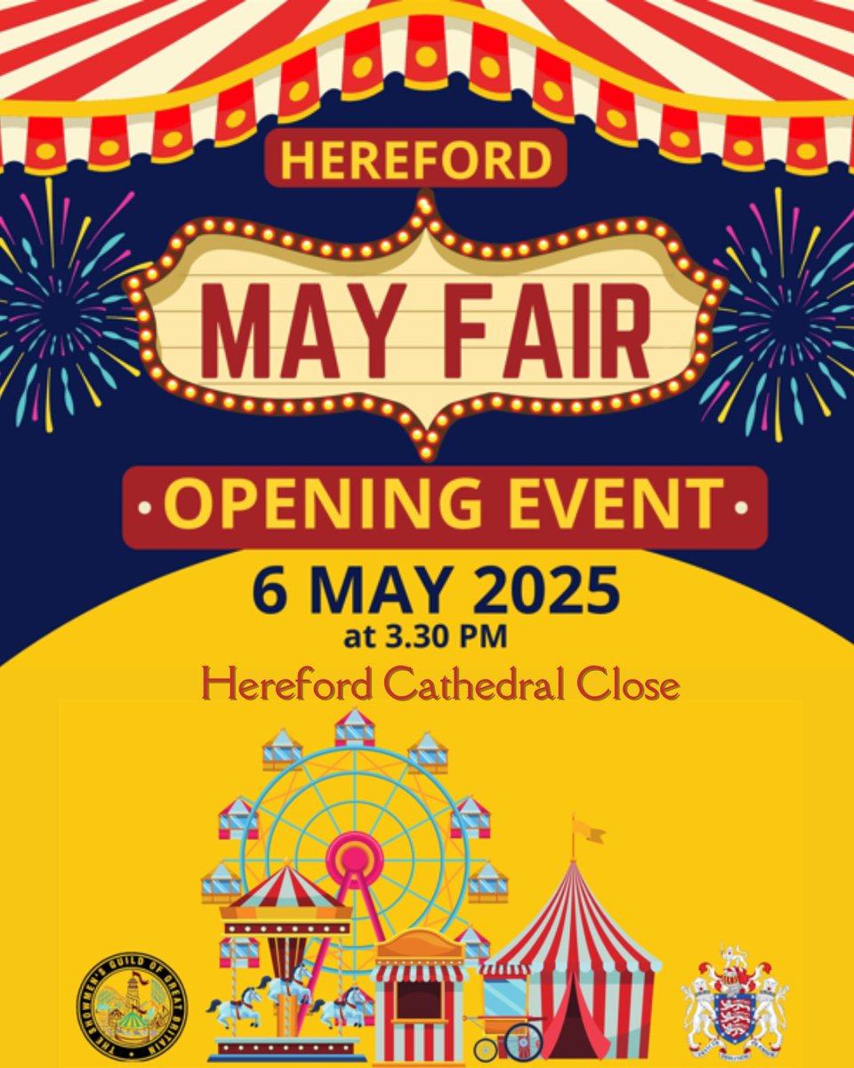 TODAY! - Witness the much-anticipated traditional opening ceremony of Hereford's May Fair, which will take place on 6th May 3.45pm, outside Hereford Cathedral!
For more information on the history of the May Fair, visit: herefordcitycouncil.gov.uk/may-fair/
