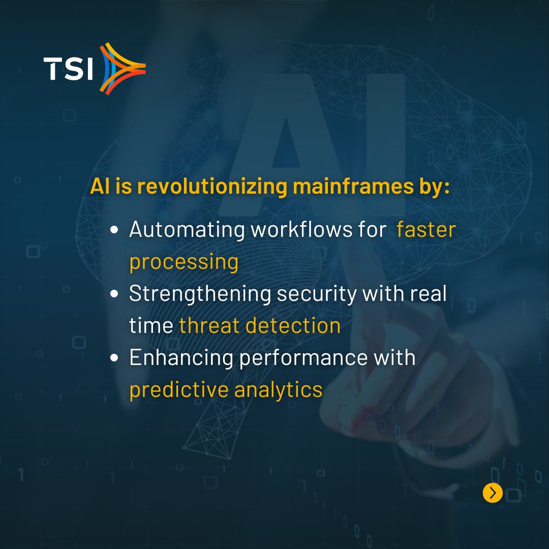 TPFSoftware's tweet image. #AI is improving #mainframe #efficiency, upgrading #security, and strengthening #reliability in 2025. Is your business AI-ready?
#zTPF #TPF #TPFMainframes #IBM #EnterpriseIT #DigitalTransformation #CloudComputing #Cybersecurity #TPFSoftware #TSI