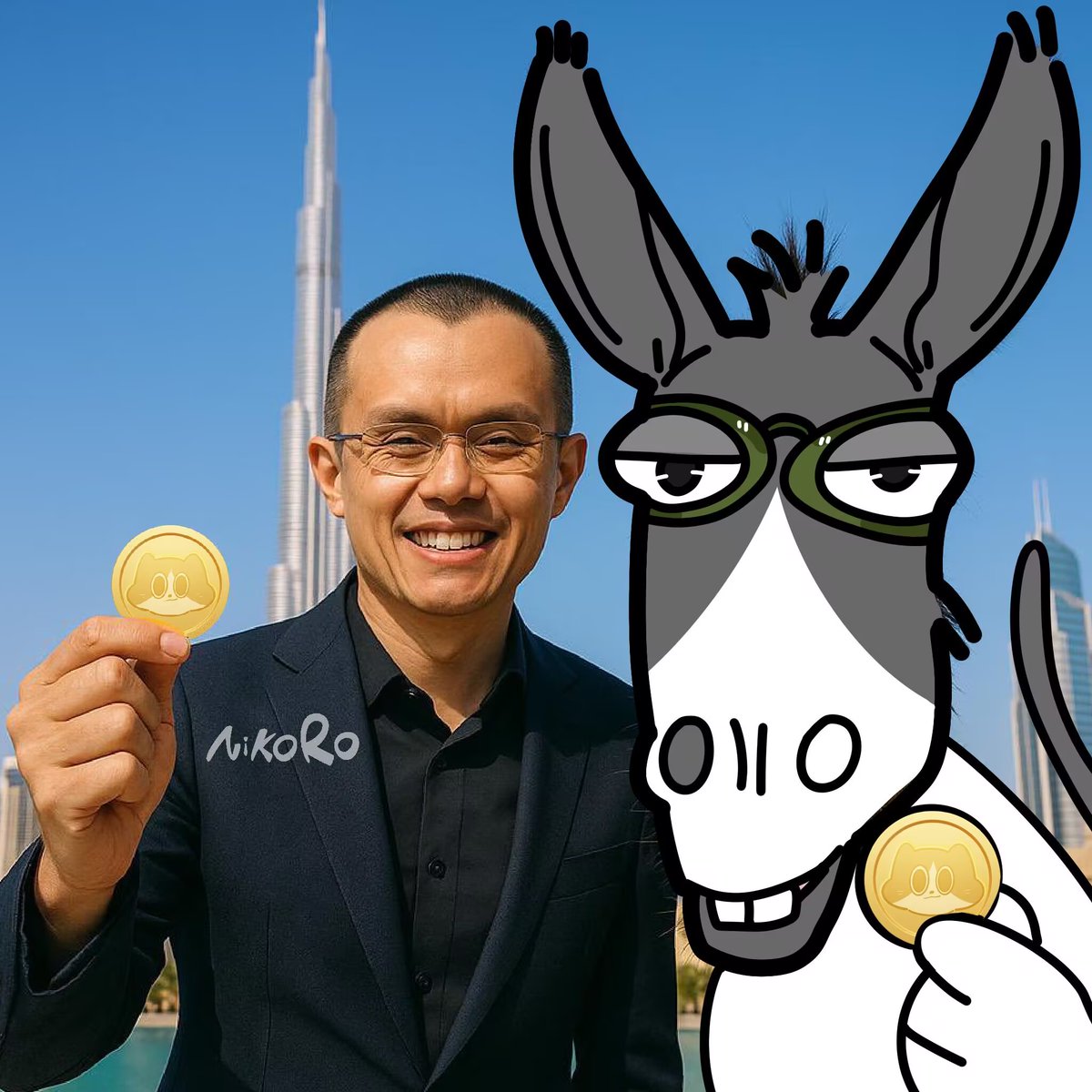 Nikoro__'s tweet photo. CZ says he's a donkey? Well, I, $Nikoro MarsCat, am the donkey's lucky star! 
#NikoroMarsCat #MarsCatLuckyStar #Donkey https://t.co/K7Lwq1g56c