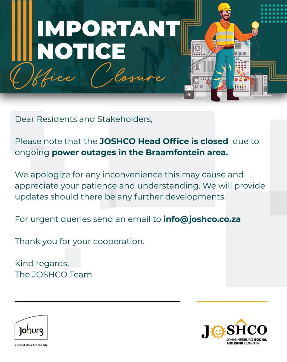myjoshco's tweet photo. NOTICE ‼️
#JOSHCOUpdates #PowerOutages https://t.co/MsgB0ucs2K