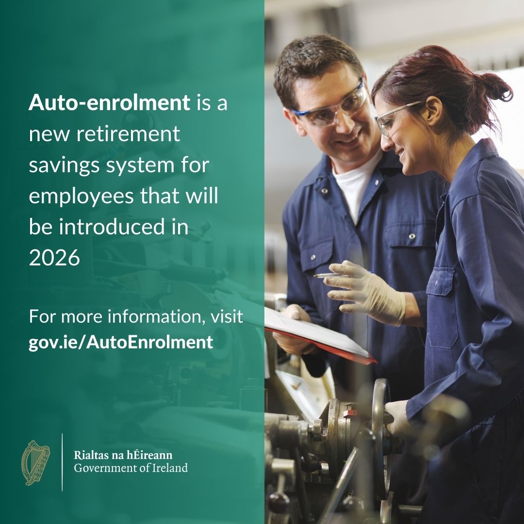 On the 8th May at 1pm, the Department of Social Protection are hosting a webinar for hospitality sector employers on the Automatic Enrolment Retirement Savings System.

Register for the webinar here: eventbrite.ie/e/auto-enrolme…