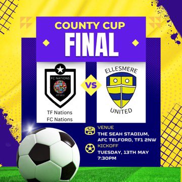 It’s here. The biggest game in this club’s 4 year history!

The lads have worked so hard to get here, so they really deserve all the support they can get at Telford stadium 🏟️ 

We can’t wait! ⚽️

UP THE MERE!!! 🟡🔵