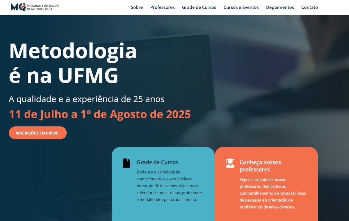 "Professor, o único recurso que me resta dá para pagar um curso de análise de dados, 2 salsichas a granel na venda da esquina e um ki suco de groselha perto de vencer. Tem como superar essa desgraça?"

Tem.

ufmg-mq2.com.br

Vamos começar com os cursos do <a href="/MQ_UFMG/">MQ</a>