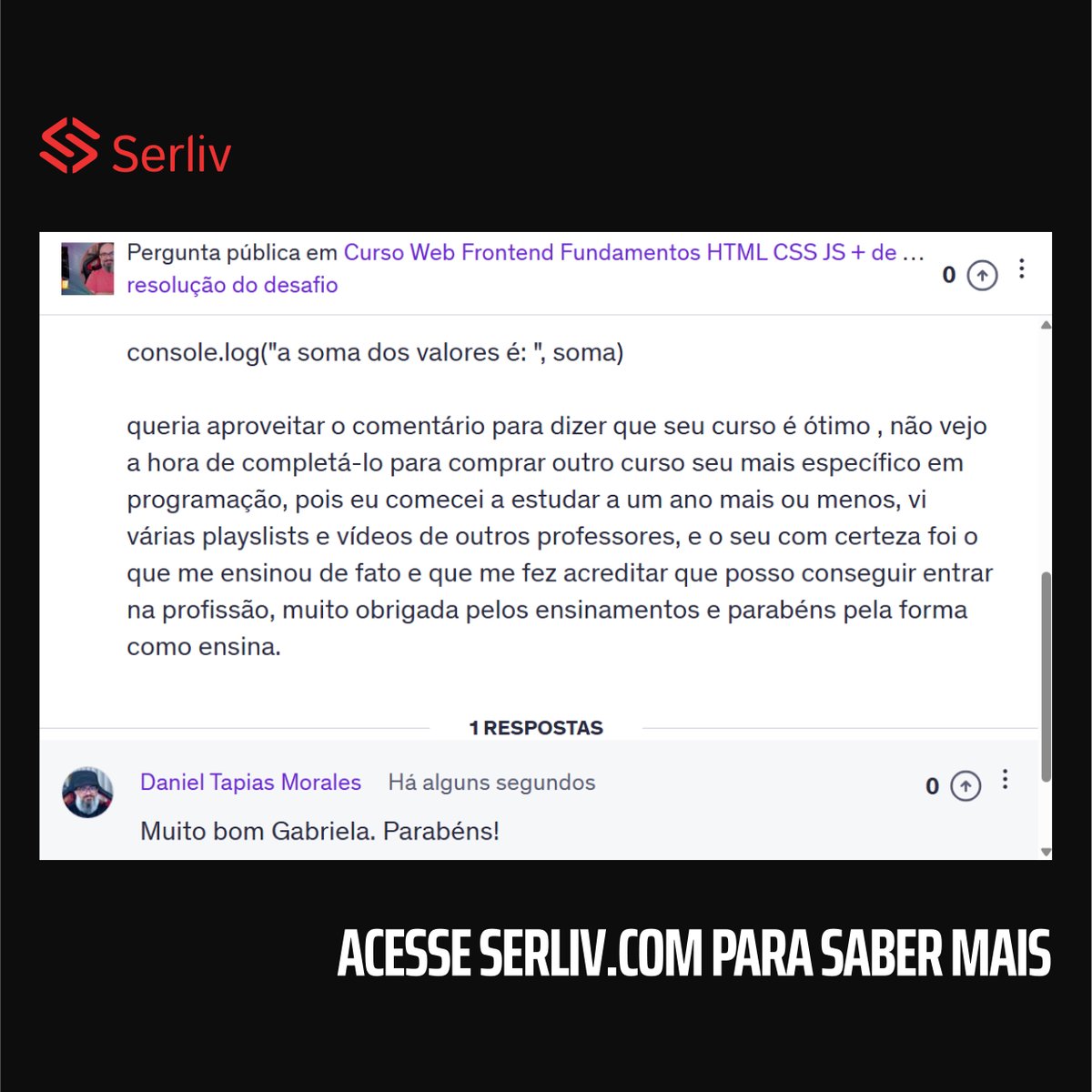 serlivcursos's tweet image. O curso Web Front-end Fundamentos: HTML, CSS e JavaScript é o pontapé inicial para todas as pessoas que querem começar na carreira de programação frontend.
Saiba mais: serliv.com 
#DesenvolvimentoWeb #CursoDeProgramação #WebDeveloper #CursosOnline #frontend