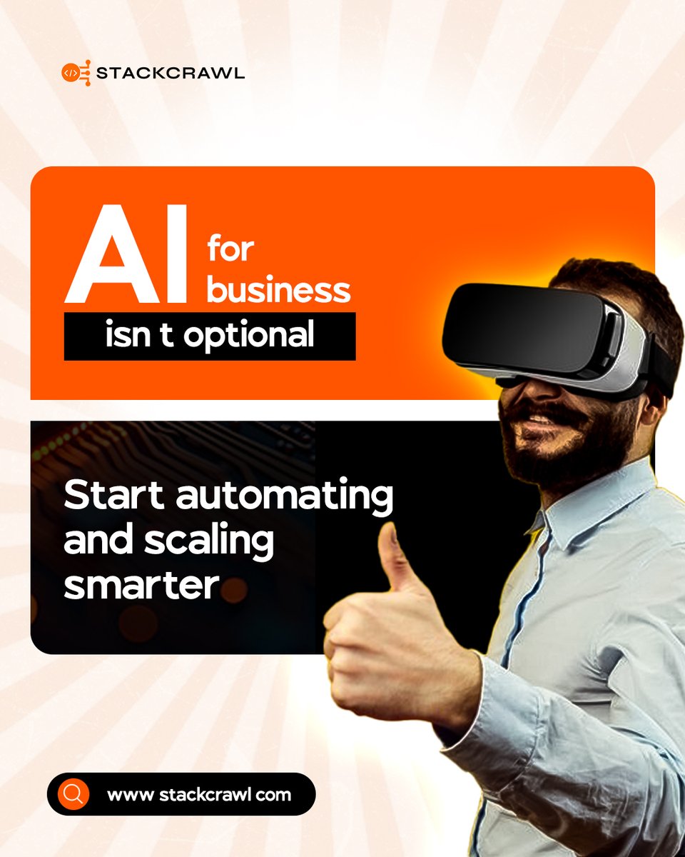 Stackcrawl's tweet image. AI for business isn’t a luxury anymore, it’s a necessity.
Start automating tasks, boosting efficiency, and scaling without burning out.
Smart businesses move fast.
Be one of them.

#AIforBusiness #Automation #TechForStartups #Stackcrawl