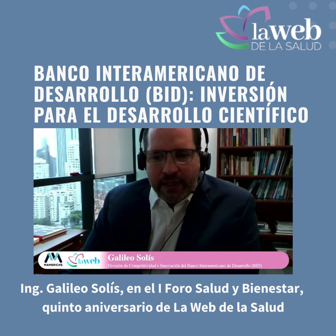 Lawebdelasalud1's tweet image. BID @el_BID: Inversión para el desarrollo científico del país: I Foro Salud y Bienestar de La Web de la Salud. Escuche al Ing. @galileosolis
@senacyt @CienciaPTY @EOrtegaBarria @indicasat
lawebdelasalud.com/bid-inversion-…