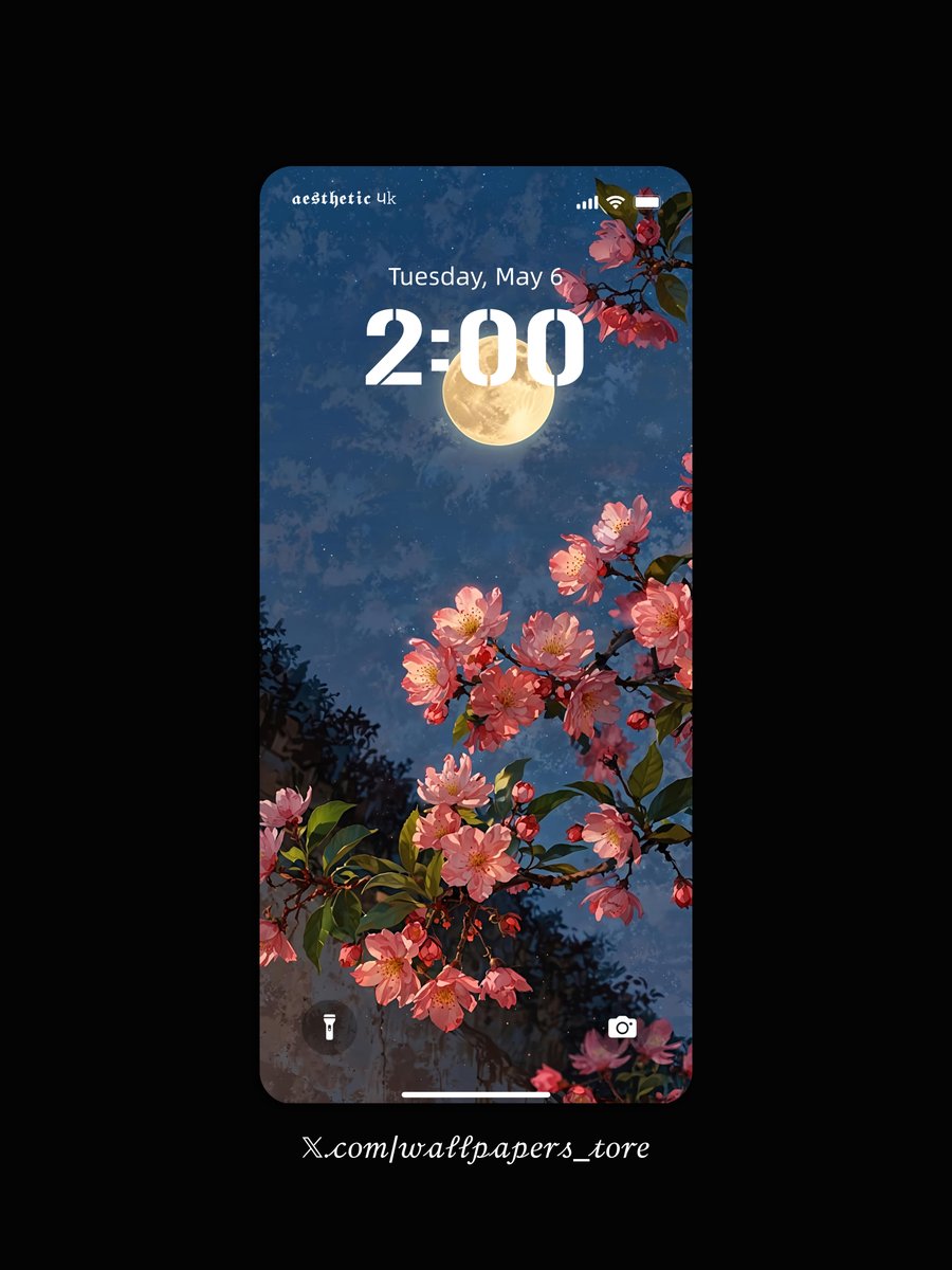 wallpapers_tore's tweet image. Night Petals 🌙🌸