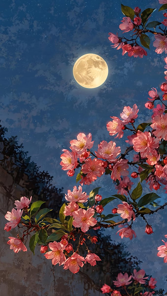 wallpapers_tore's tweet image. Night Petals 🌙🌸