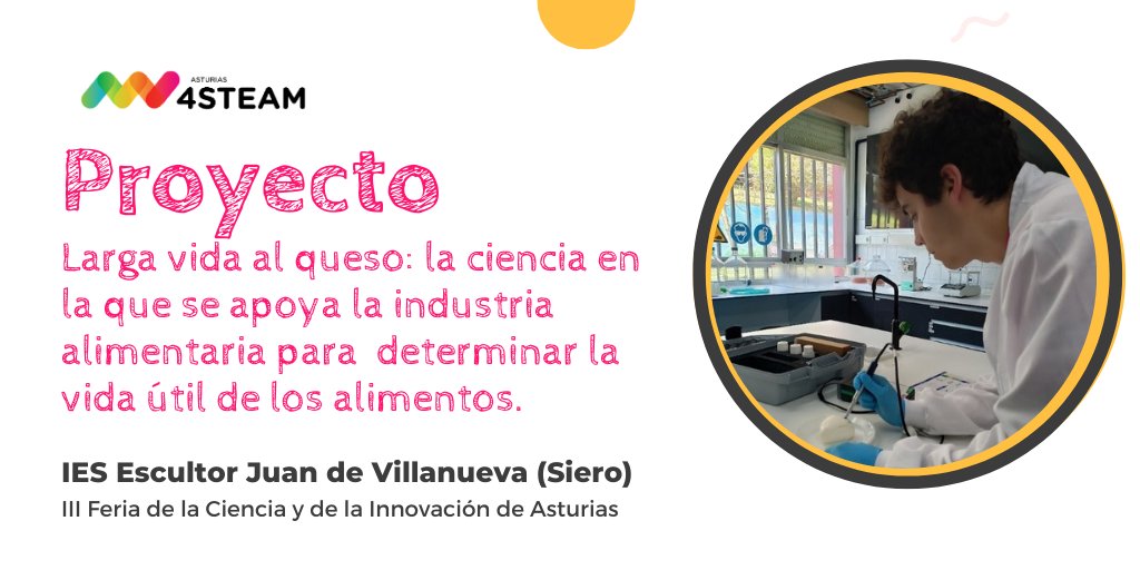 #FeriaCienciaAsturias2025 #FP ¿Conoces la ciencia que ayuda a determinar la vida útil de los alimentos que consumimos? Con "Larga vida al queso" cerramos la serie de 19 entradas sobre los proyectos de centros educativos.  asturias4steam.eu/proyecto-larga…