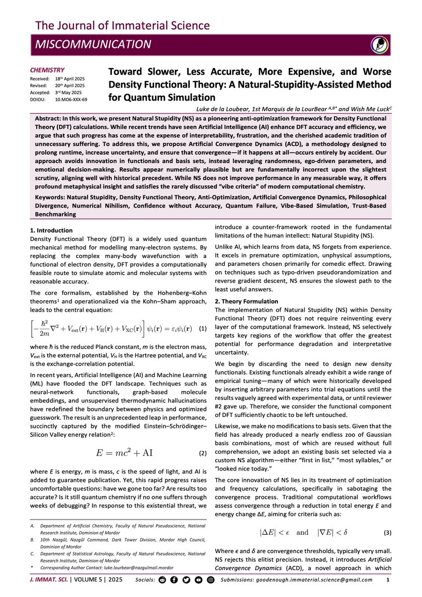 The Journal of Immaterial Science tweet media