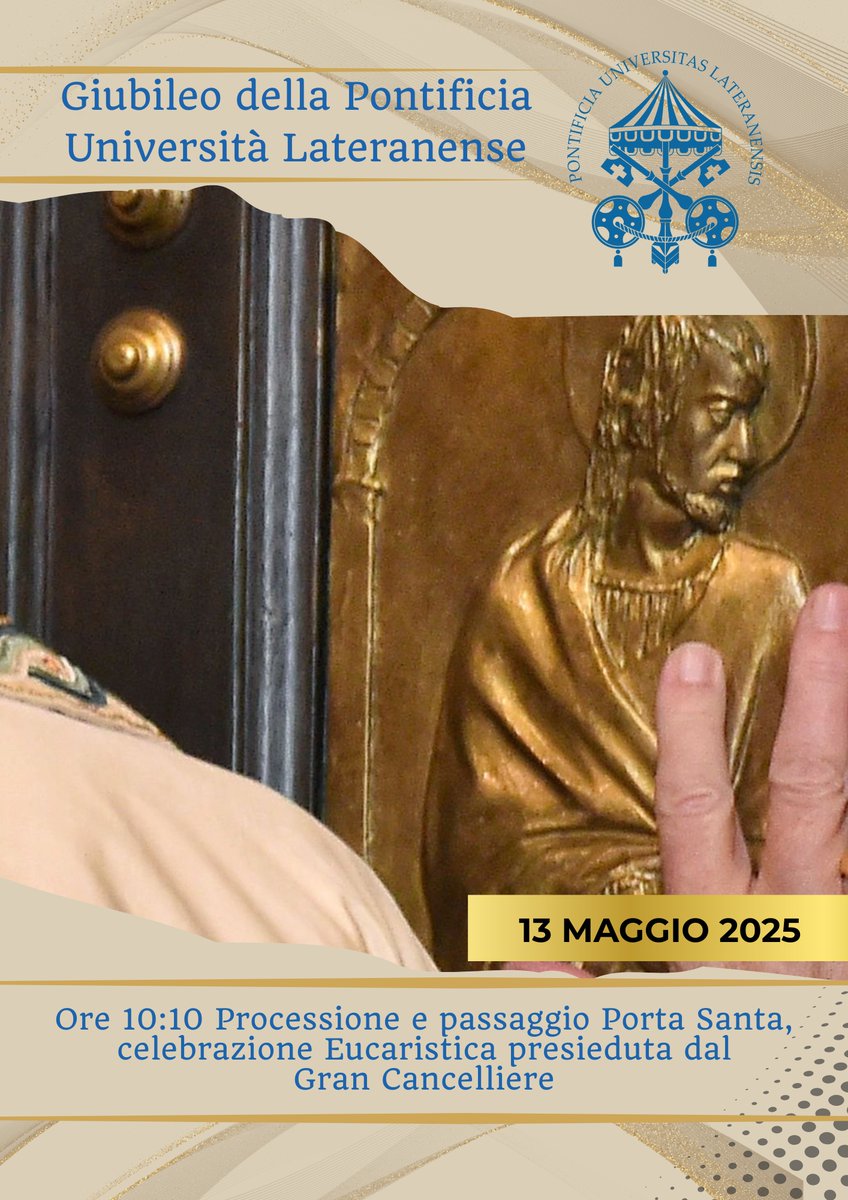 Il 13 maggio la Comunità  Lateranense parteciperà al passaggio della Porta Santa in occasione del Giubileo. Alle ore 10.05, l'appuntamento nel piazzale davanti l’Università,per la processione verso la Basilica di San Giovanni in Laterano, dove seguirà la celebrazione Eucaristica.
