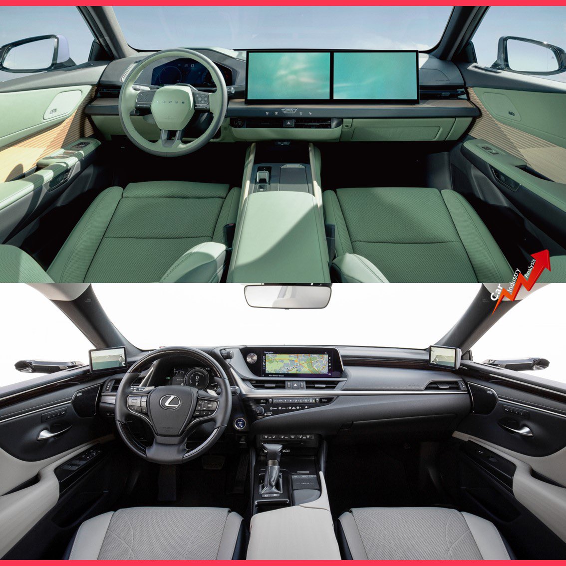 lovecarindustry's tweet image. The new #LexusES features a sharp styling in line with the LF-ZL Concept unveiled some months ago. Lexus is now offering the ES with both a hybrid or a fully-electric powertrain. The latter comes in FWD or AWD with 221 or 388 hp and up to 685 km CLTC range.