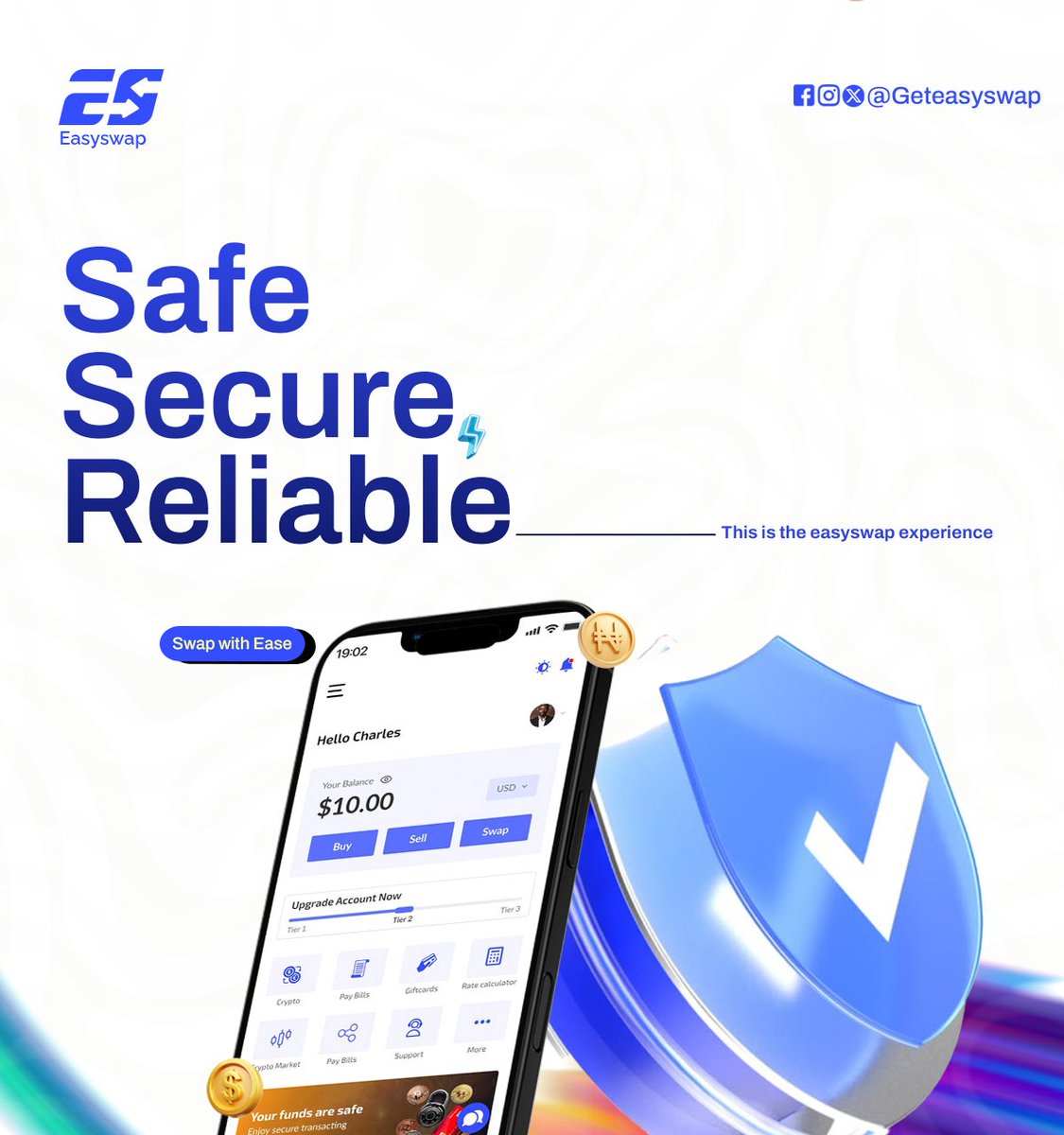 GetEasySwap's tweet image. Enjoy CryptoSwap without stress! We&apos;ve got your back with safe, secure, and reliable crypto trades. 

Fast, easy, and worry-free - that&apos;s the EasySwap way

We are coming! 🚀

 #EasySwap #CryptoEase #SwapSmart #EasyGang