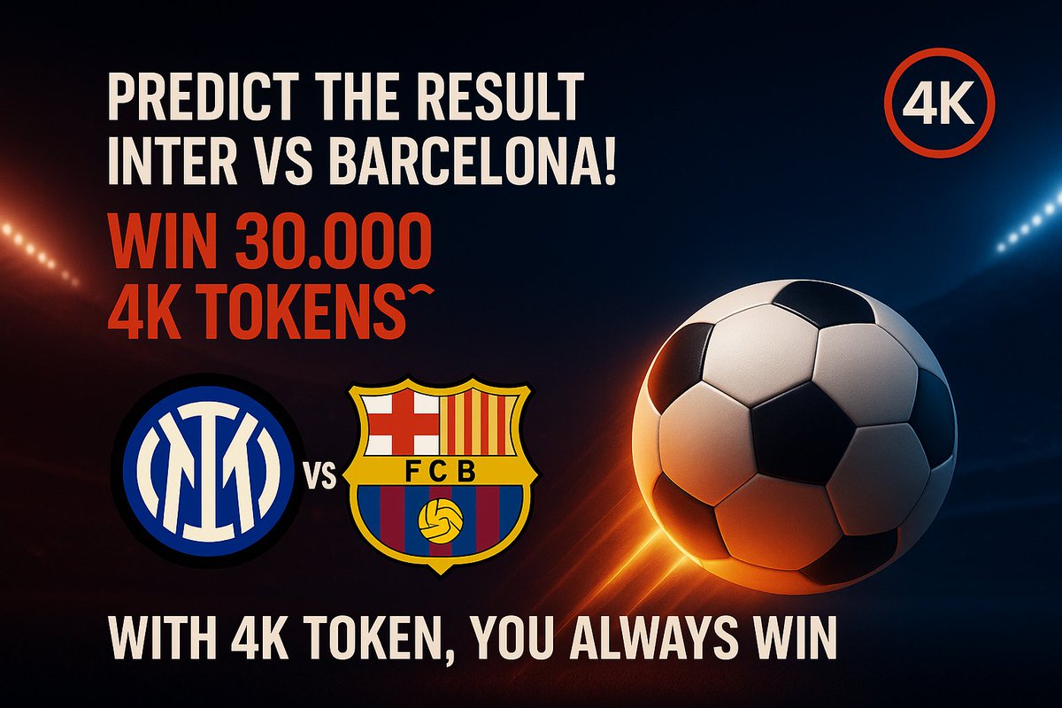 PiotR81593996's tweet image. t.me/+iGt85wTEdeRlY…
⚽📷 Today we’re having fun with football on Telegram! Join us, predict the score, and win 4K tokens! 📷#Football #4KToken #TelegramFun #InterMilan  #FCBarcelona