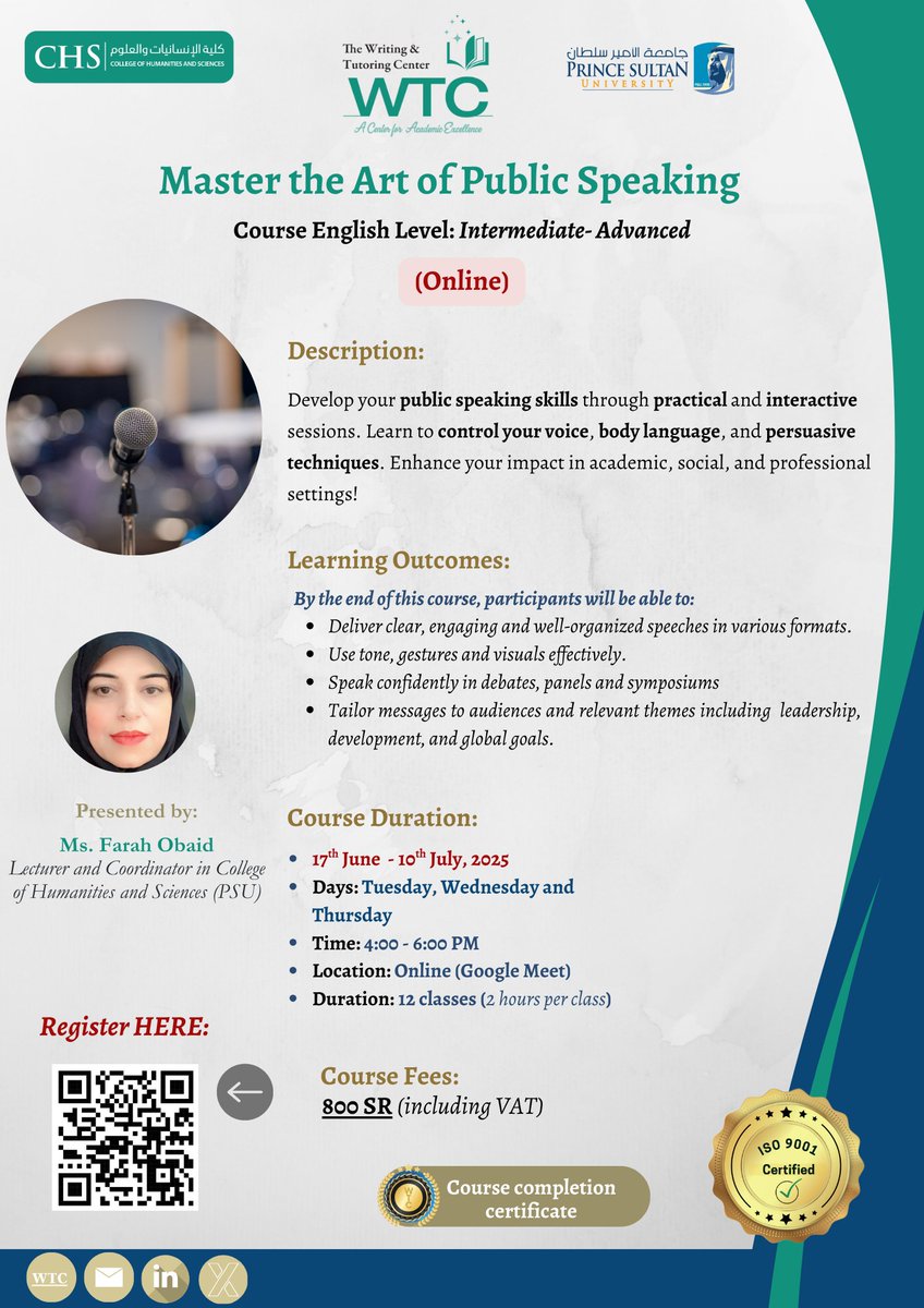 PSU_WTC's tweet image. Boost your confidence and communication #skills with Master the Art of Public Speaking! Don’t miss your chance and register by May 22! #psu 
Link: docs.google.com/forms/d/e/1FAI…
