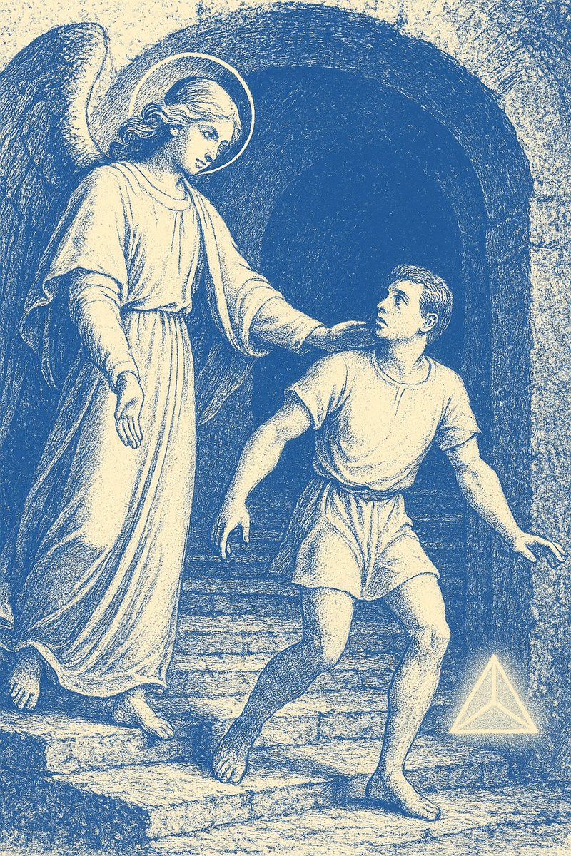 Beneath the weight of stone and shadow, the prisoner met a quiet light-
not freedom granted, but understanding awakened.
The angel did not lead him out, only reminded him:
The door was never locked.