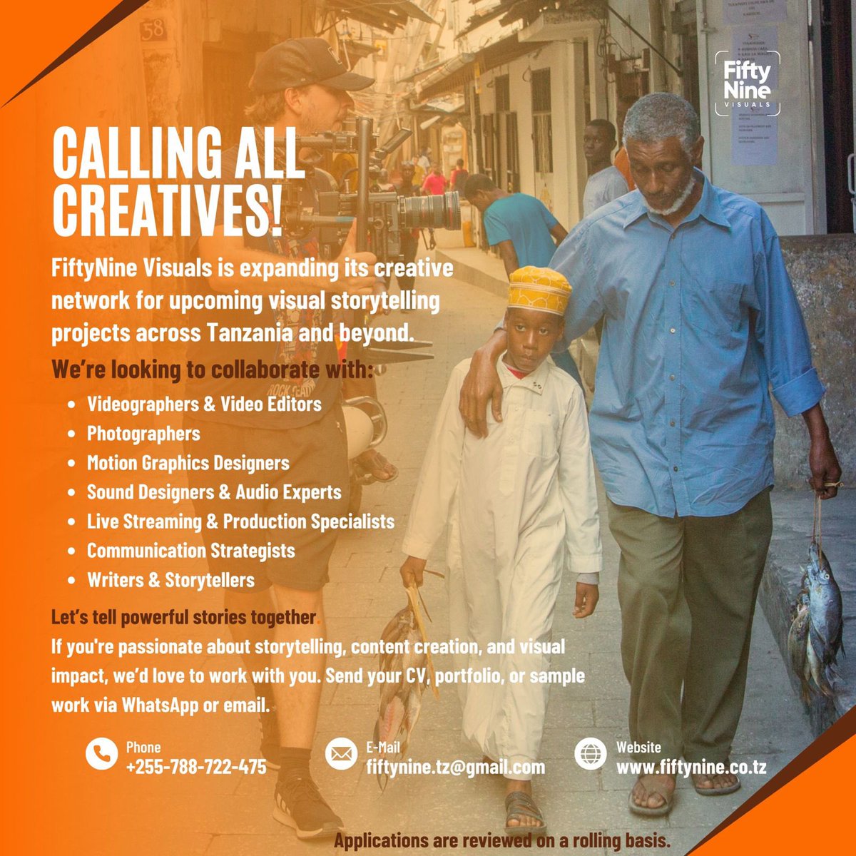 Let's tell powerful stories together! 

#Opportunity #FifynineVisauls