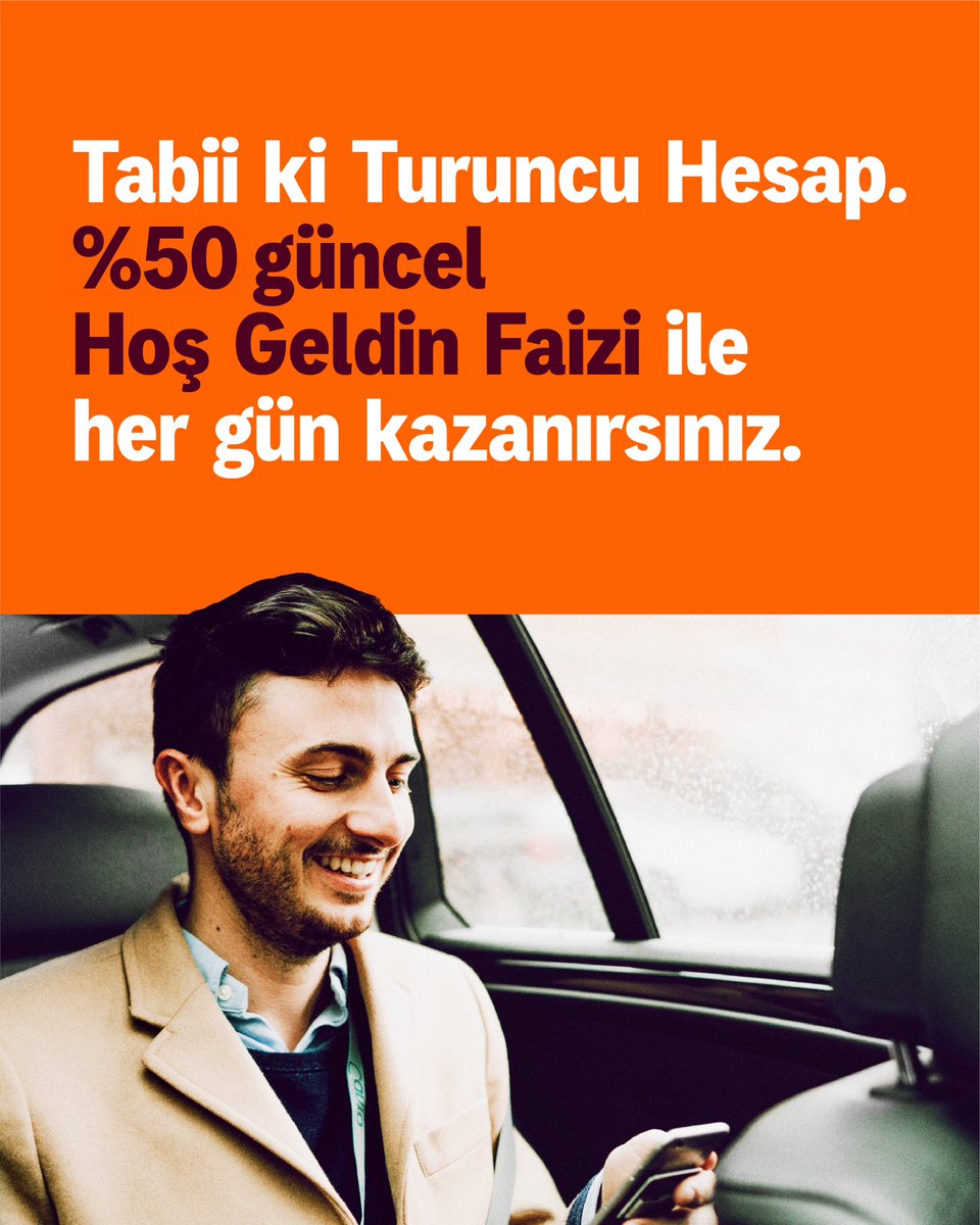 Turuncu Hesap’ta paranız gece gündüz çalışır, birikimleriniz %50 güncel Hoş Geldin Faizi’yle 
her gün değer kazanır.

Hemen ING Mobil’den kolayca Turuncu Hesap açın, birikimleriniz değerlenmeye başlasın. 🦁