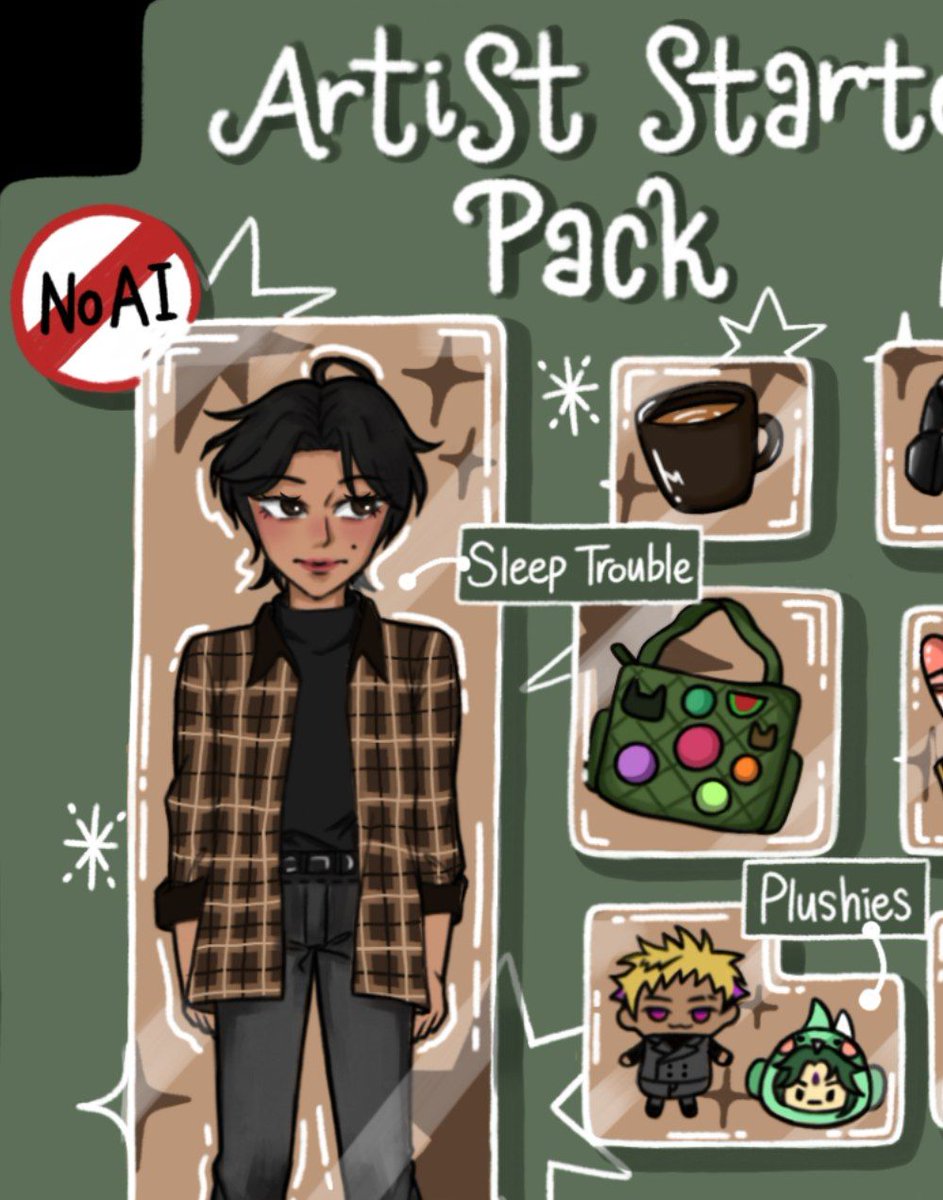 Shahs_Arts's tweet image. My own starter pack :3 
I kinda want to make more of these ngl. 
Pls like or interact, I&apos;d appreciate it❤️
#StarterPackNoAI #starterpack