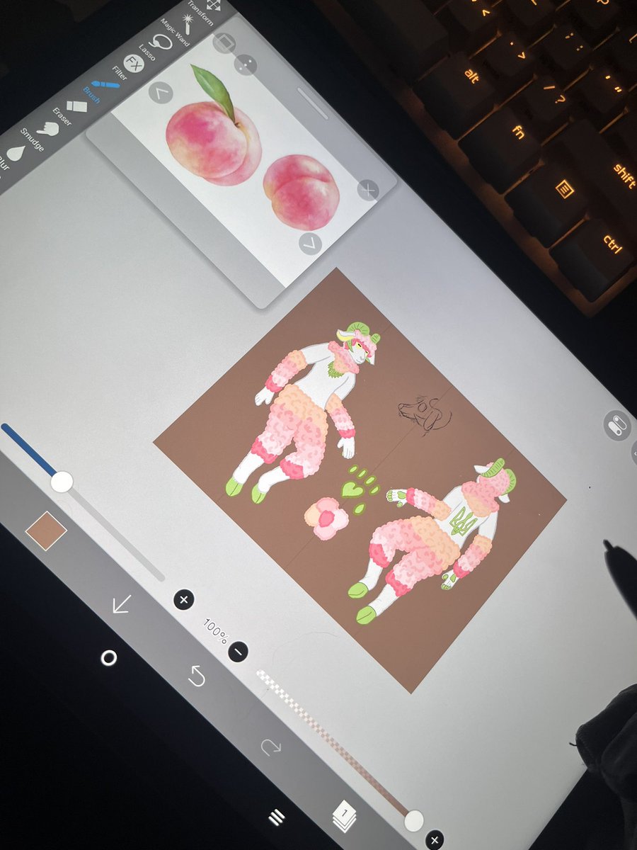 Finally getting some time to put work into my sona, tweaking things around, but loving it so far🥰

.

#’s for algorithm 
#fursona #sona #goat #sheep #digitalart #art #drawing #furry #furryart #anthroart #peach #whitepeach #horns #heart #ukraine