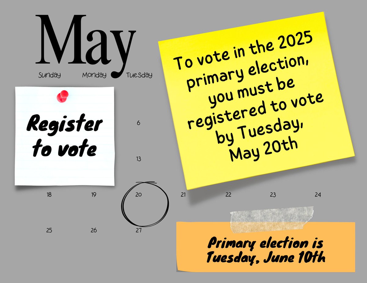 Deadline in two weeks!

Make sure you are registered to vote by Tuesday, May 20th: middlesexcountynj.gov/government/dep…