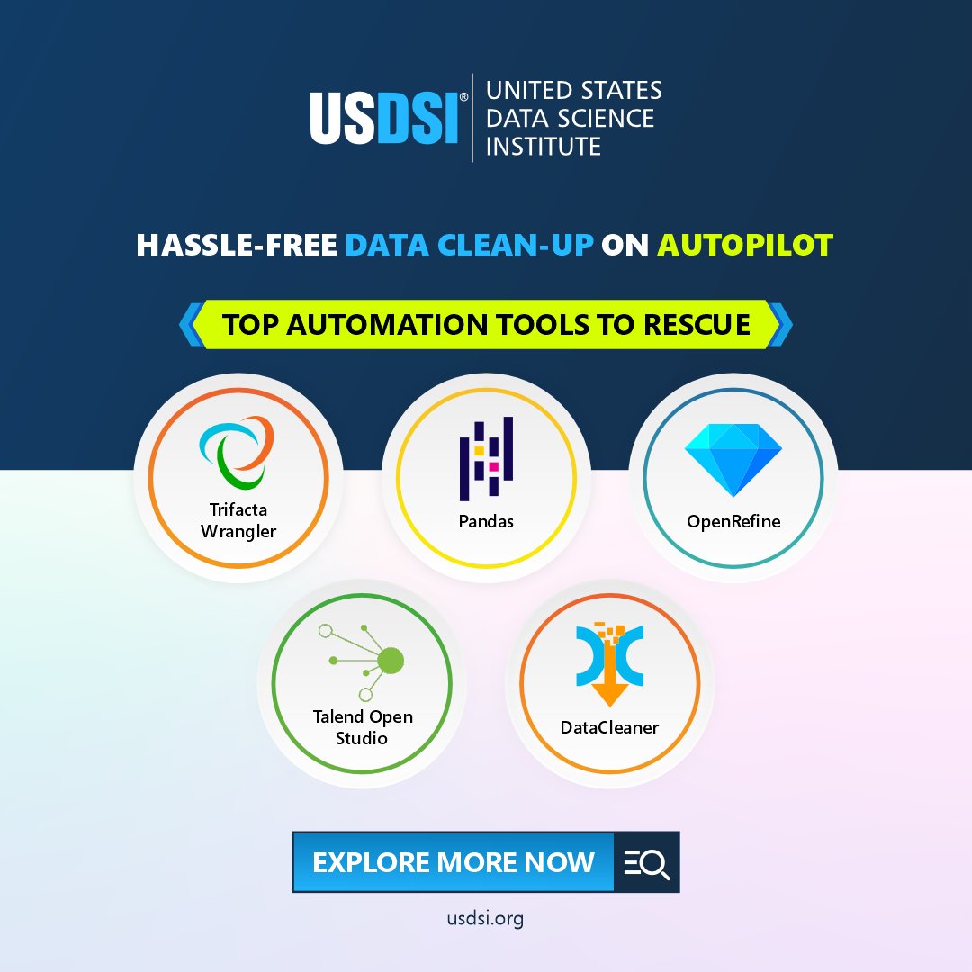US_DSI's tweet image. Automated data cleaning is the unsung hero of modern analytics—silently removing errors, filling in blanks, and standardizing chaos behind the scenes. 

Explore Automated Data Cleaning here bit.ly/4joQkvR

#DataCleaning # AutomationTools #DataScience #DataScienceTools