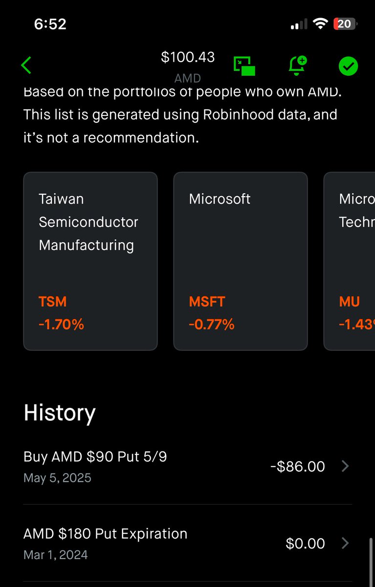 My timing is always spot on 😂🍺

$AMD 180 puts expired on March 1st 2024.
$AMD 2 months later 140.

Anyone playing earnings tonight?