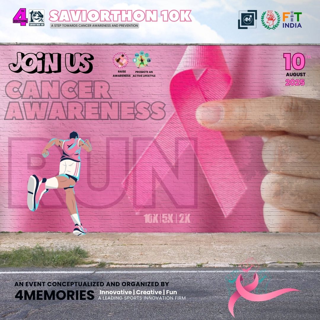 4memoriesevent's tweet image. Every mile you run can help someone fight.

Join us on 10th August at Bandra Fort for Saviorthon where we run to raise #awareness for #cancer prevention. 

Let’s run, remember, and raise awareness.

Sign up now .

townscript.com/e/saviorthon10…

#Saviorthon10K #RunWithOnePurpose