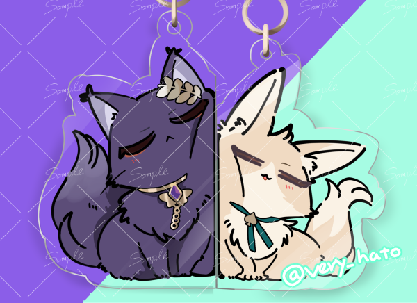 磁石でくっつくねこﾚﾁアクキー作りたいっていうらくがき　※レイチュリ