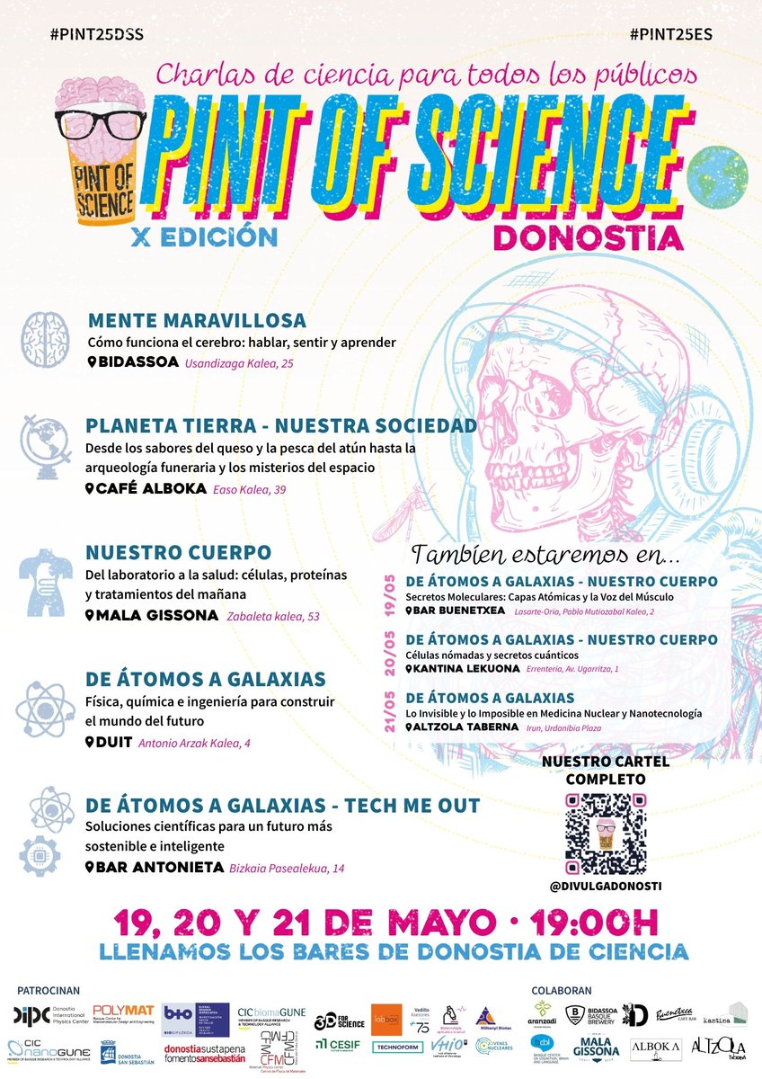 📣 ¡Quedan solo DOS SEMANAS para el mayor evento de divulgación del año!
¿Te lo vas a perder? 👀
Aquí va un adelanto del programa...
¡Atentos estos días que lo iremos subiendo más detallado! 🔍✨#pint25 #pint25ES #pint25DSS #divulgadonosti