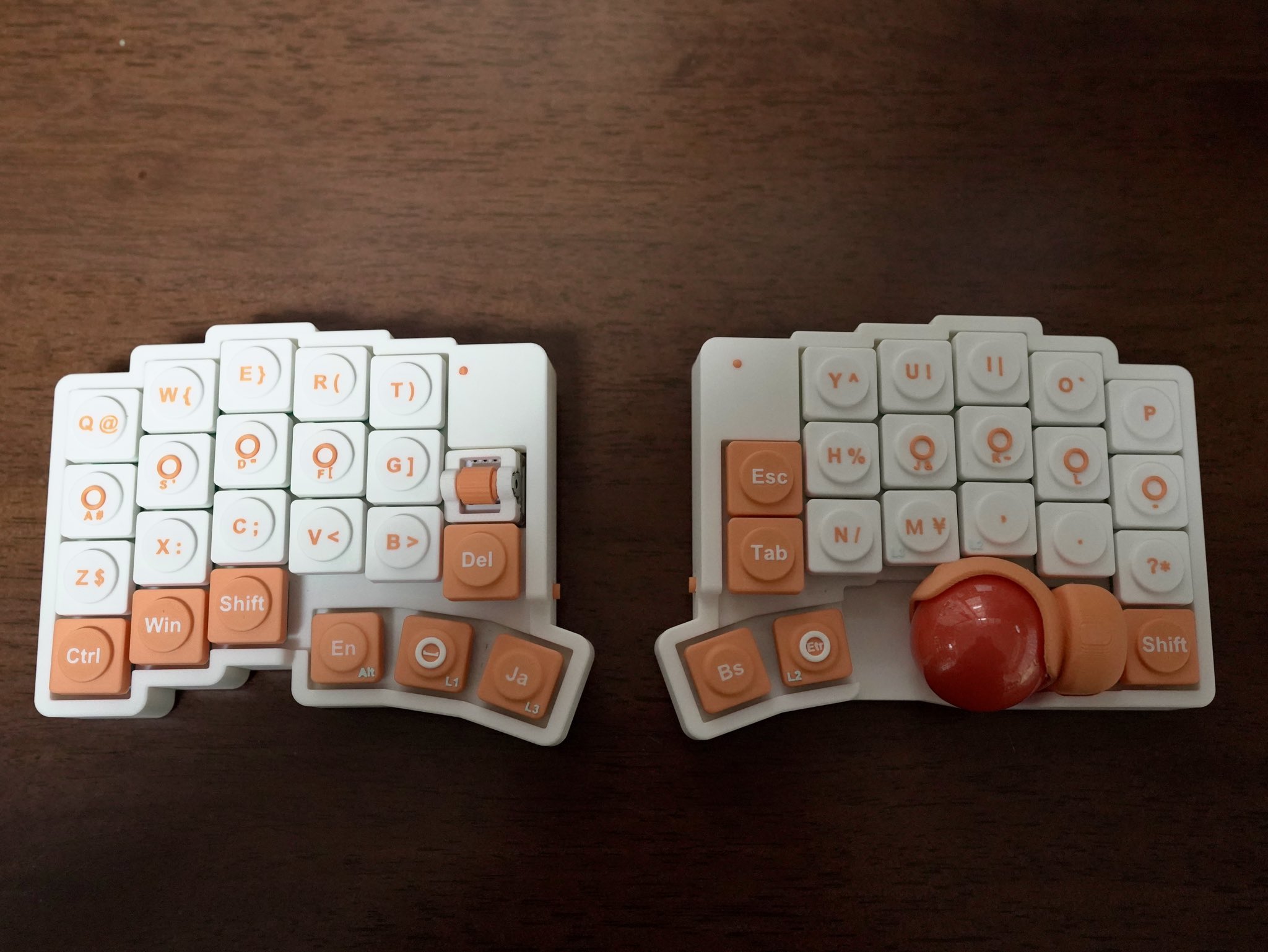 daras roBa 組立済み完成品 roBa 【トラックボール付きワイヤレス自作キーボードキット