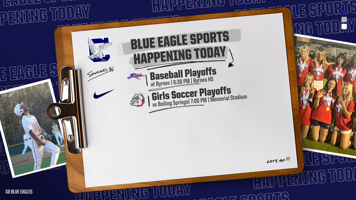 BlueEagleAD (@blueeaglead) on Twitter photo Blue Eagle Nation! Your guide to today's athletic action has arrived. Come out and support our girls soccer team as they compete at home tonight! #GoBlueEagles <a href="/CHS_BlueEagles/">Clover High School</a> <a href="/9GC_BlueEagles/">9GC_BlueEagles</a> Blue Eagle Nation! Your guide to today's athletic action has arrived. Come out and support our girls soccer team as they compete at home tonight! #GoBlueEagles <a href="/CHS_BlueEagles/">Clover High School</a> <a href="/9GC_BlueEagles/">9GC_BlueEagles</a>