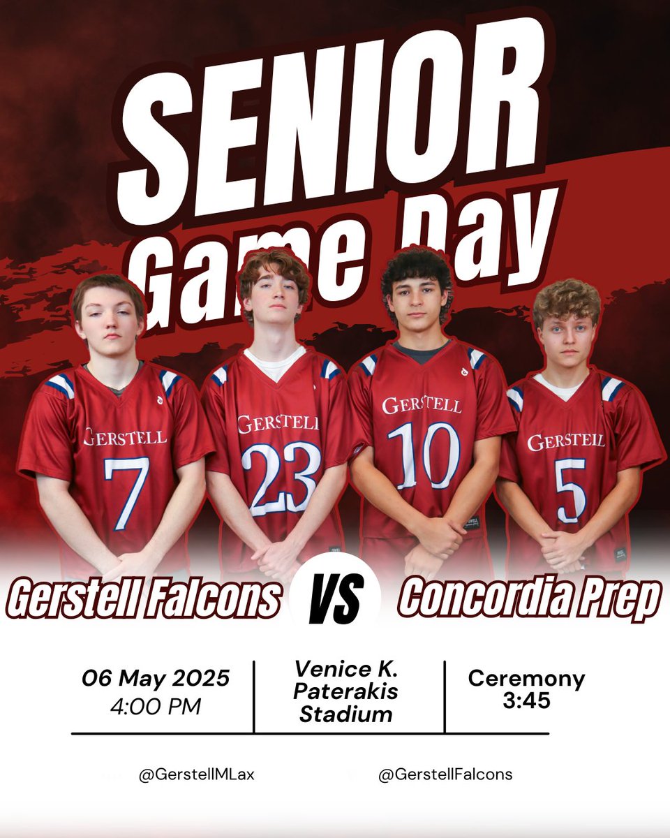 🚨Senior Day🚨

Boys Lax will celebrate their seniors today before taking on Concordia Prep at 4pm.