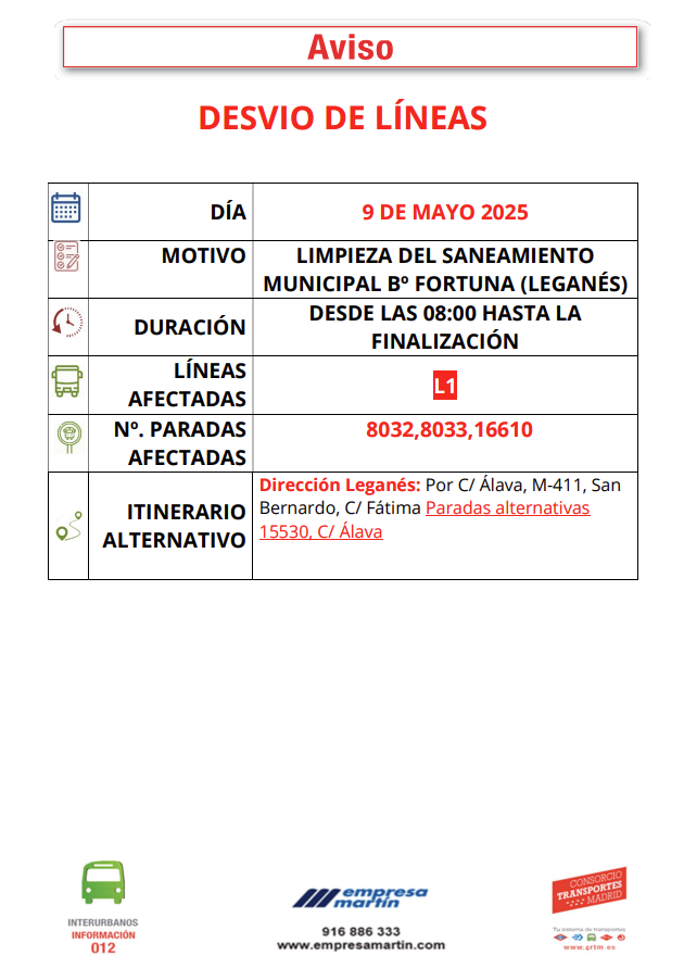 ⚠️AVISO IMPORTANTE⚠️

Desvíos en las líneas 486, 487 y L1 por limpieza del saneamiento municipal.

🗓️9 de mayo
🕔Desde las 08:00 hasta la finalización

Disculpen las molestias.